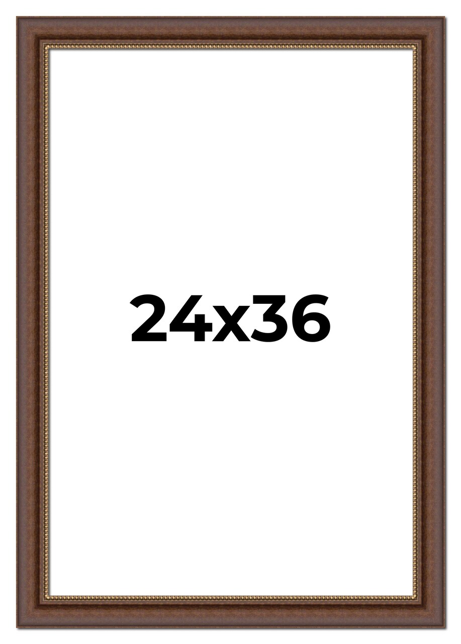 Traditional Brown Picture Frame - UV Acrylic, Foam Board Backing, Hanging Hardware